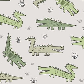 Alligators Crocodile in Green
