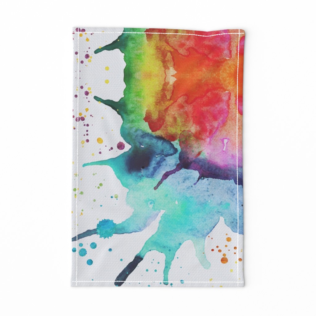 Abstract Watercolor Splash - Rainbow Chakras