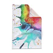 Abstract Watercolor Splash - Rainbow Chakras