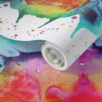 Abstract Watercolor Splash - Rainbow Chakras