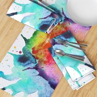 Abstract Watercolor Splash - Rainbow Chakras