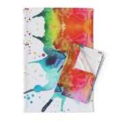 Abstract Watercolor Splash - Rainbow Chakras