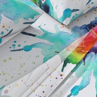 Abstract Watercolor Splash - Rainbow Chakras