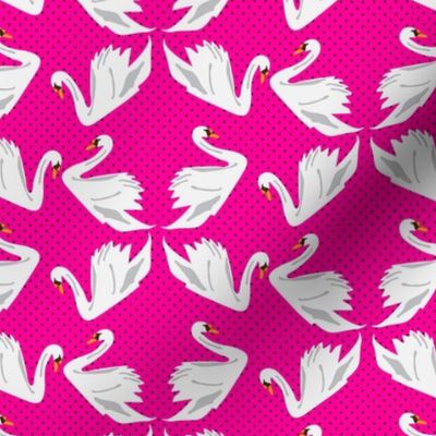 16-08R Bride  Swan on Hot Pink_Miss Chiff Designs