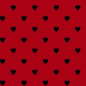 Black Hearts on Dark Red