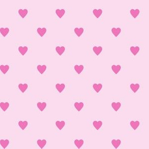 Dark Pink Hearts on Light Pink