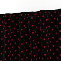 Dark Red Hearts on Black