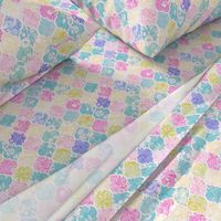 Soft Bright Pastel Floral Moroccan Tiles
