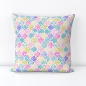 Soft Bright Pastel Floral Moroccan Tiles