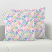 Soft Bright Pastel Floral Moroccan Tiles