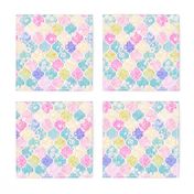 Soft Bright Pastel Floral Moroccan Tiles