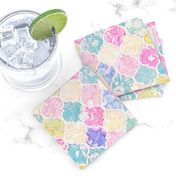 Soft Bright Pastel Floral Moroccan Tiles