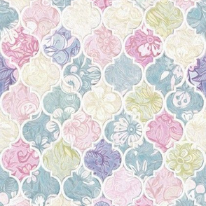 Vintage Pastel Floral Moroccan Tiles