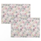 Dusky Rose, Cream and Grey Floral Moroccan Tiles