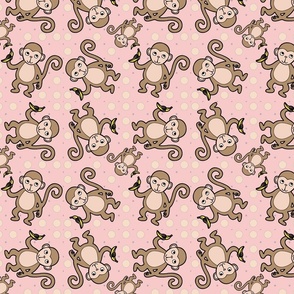 Monkey Polka Dot Pink Scheme