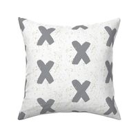 Watercolor Grey Splatter Crosses - Grey Crosses