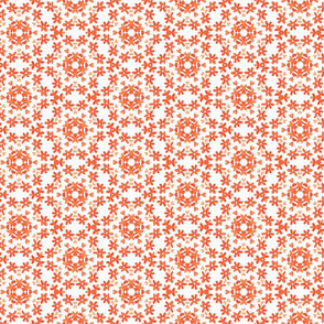 Dainty Little Orange Flower Circle Pattern