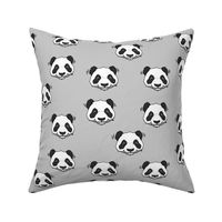 panda head - grey // cute trendy hipster bear animal kids nursery baby design