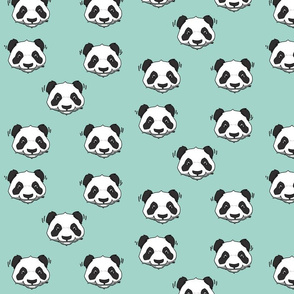 panda head - mint // cute trendy hipster bear animal kids nursery baby design