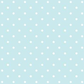 Polka Dots Blue on White Background