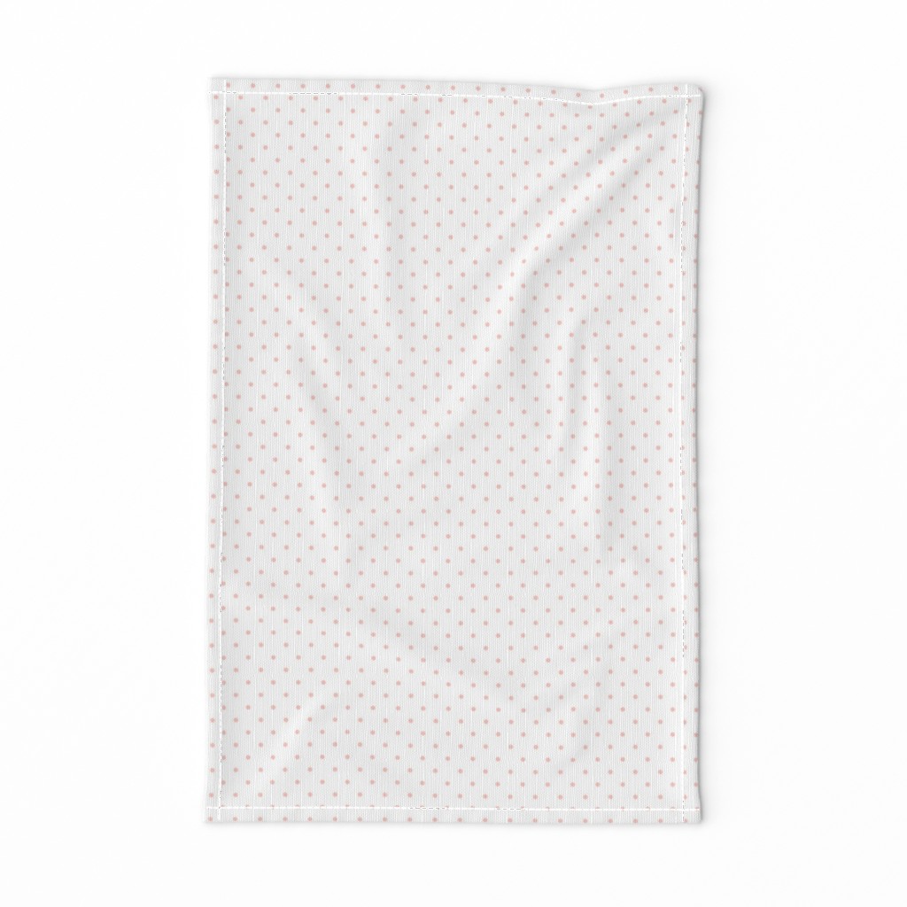 Pink Polka Dots on White Background