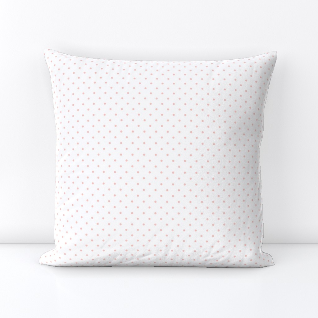 Pink Polka Dots on White Background