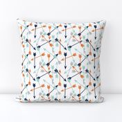 arrows // boys room orange navy mint grey camping quilt arrows