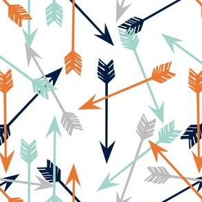 arrows // boys room orange navy mint grey camping quilt arrows