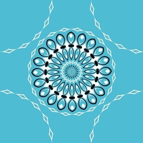 Turquoise Blossom  mandala kaleidoscope  Collection Circles