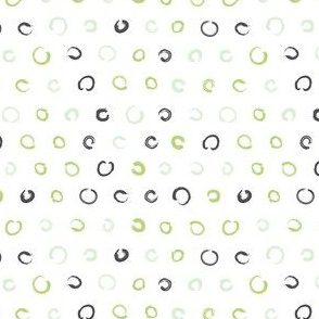 Pencil sketch geometry - green grass - polka dots 02