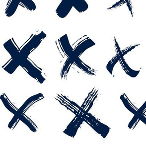 Pencil sketch geometry - midnight blue - crosses 01 - big