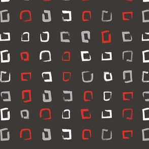 Pencil sketch geometry - red and black - squares