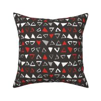 Pencil sketch geometry - red and black - triangles