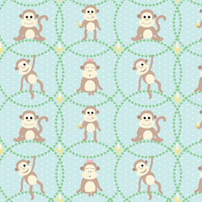 Baby Monkey Love - Blue