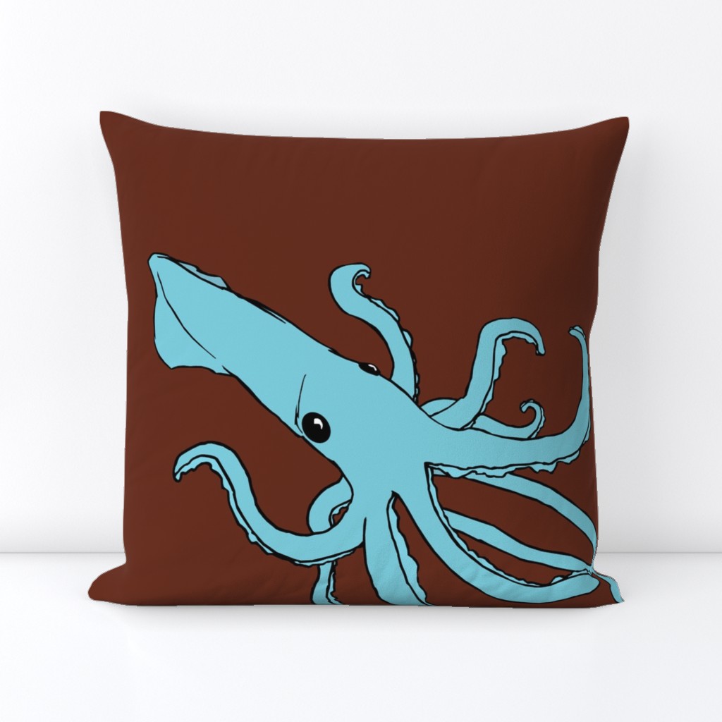 A Blue Squid on  Chocolate