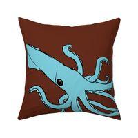 A Blue Squid on  Chocolate