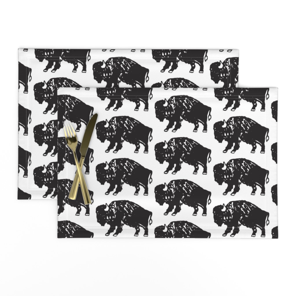 Bison Print - Black and White 