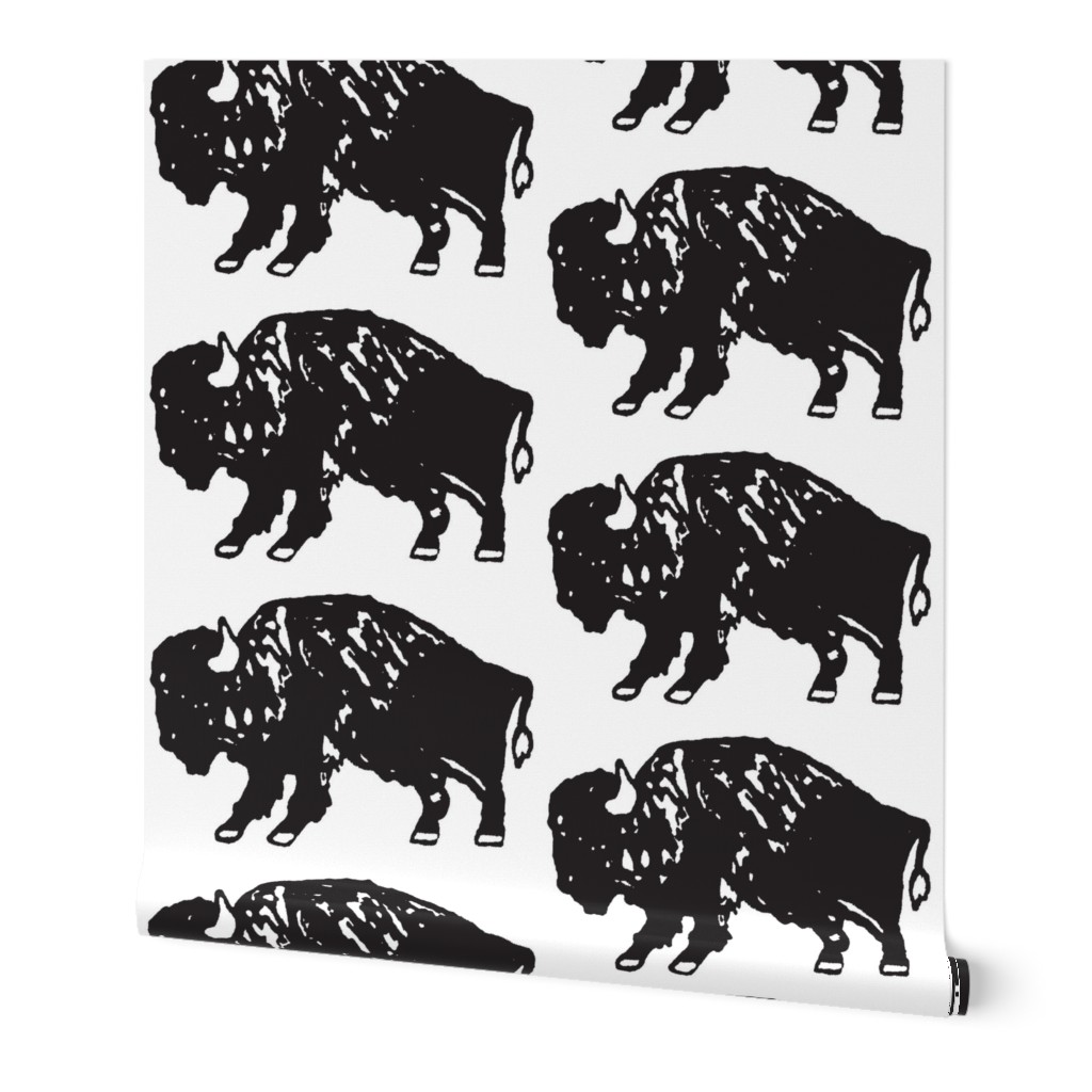 Bison Print - Black and White 