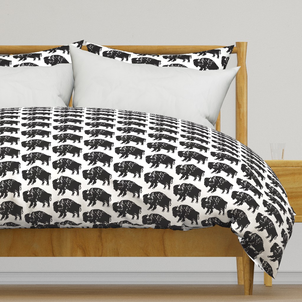 Bison Print - Black and White 