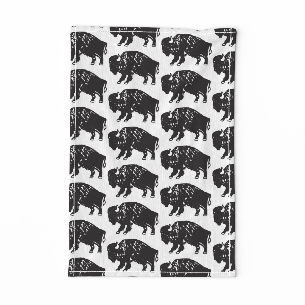 Bison Print - Black and White 