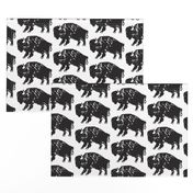 Bison Print - Black and White 