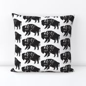 Bison Print - Black and White 