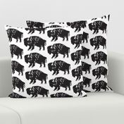 Bison Print - Black and White 