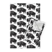 Bison Print - Black and White 