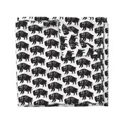 Bison Print - Black and White 