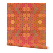 Citrus Slices Geometric  on Pink large 