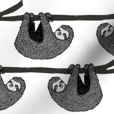 sloth // black and white large version kids nursery animal