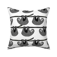 sloth // black and white large version kids nursery animal