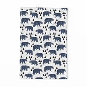 geo bear // camping blue navy kids room triangles mountains boy nursery