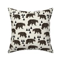 geo bear // cream geometric trendy camping boys nursery bear